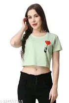 Printed Crop T-Shirt for Women 