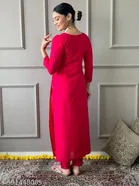 Embroidered Jute Silk Kurta Set for Women 