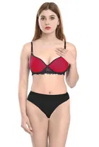 Pibu वीमेन कॉटन ब्रा पैंटी सेट 