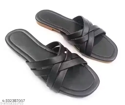 Flats for Women (Black, 8)