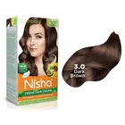 Nisha Creme Hair Color Box - (Dark Brown) (60 g+60 ml+6 ml)