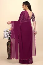 Georgette Woven Design Saree for Women 