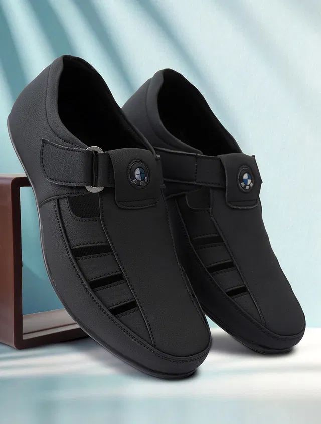 Sandals for Men (Black, 10)