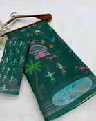 Cotton Linen Printed Saree for Women 