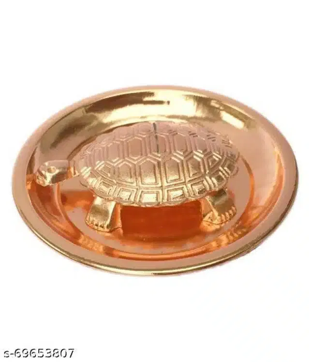 Feng Shui Tortoise with Plate (Rose Gold)