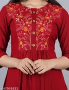 Rayon Embroidred Anarkali Kurti for Women 