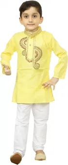 Cotton Embroidery Kurta & Pajama Set for Boys 