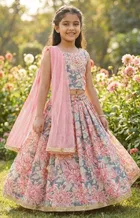 Rayon  Lehenga & choli For Girls, Multicolour 