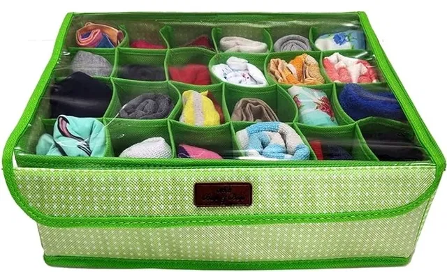Non-woven Foldable Cloth Cover cum Organizer (Green)