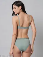 Cotton Blend Solid Lingerie Set for Women 