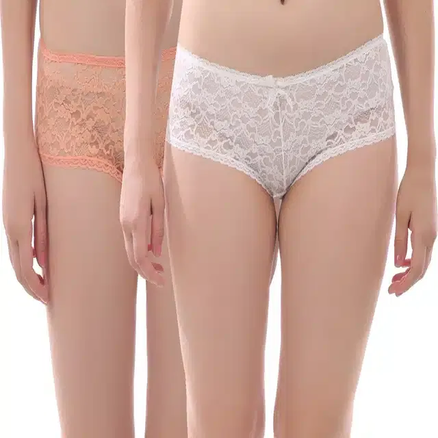 Cotton Blend Panties for Women (Pack of 2) (Multicolor, L)