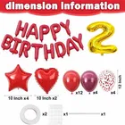 2nd  Happy Birthday Balloon Decoration Kit ,Red ,Set Of 1