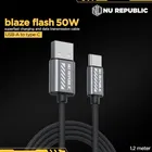 Nu Republic Blaze Flash 50W USB Type C 1.25m Nylon Braided Cable Supports All Fast Charging Technologies 