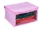 Non-woven Zip Closure Saree Covers (Pink)