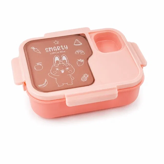 KS Smarty Plastic Lunch Box Pack of 1, Assorted