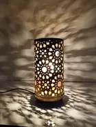 Metal Decorative Electric Moroccan-Style Oil Burner with Oil, 10 ml, Gold, Set of 1