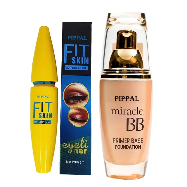 Pippal Mirecle B.B. Primer Base Foundation (60 ml) with Eyeliner (6 ml) (Set of 2)