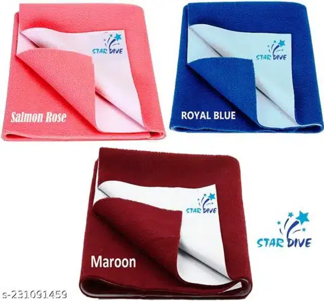Cotton Mattress Protection Sheet (Multicolor, 28x20 inches) (Pack of 3)