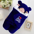 Brandon Baby Wrap I Luv Mom Navy Blue 70x70 cm