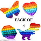 Silicone Pop It (Multicolor, Pack of 4)
