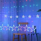 Stars LED Curtain String Lights for Festive Decoration (Multicolor, Set of 1)