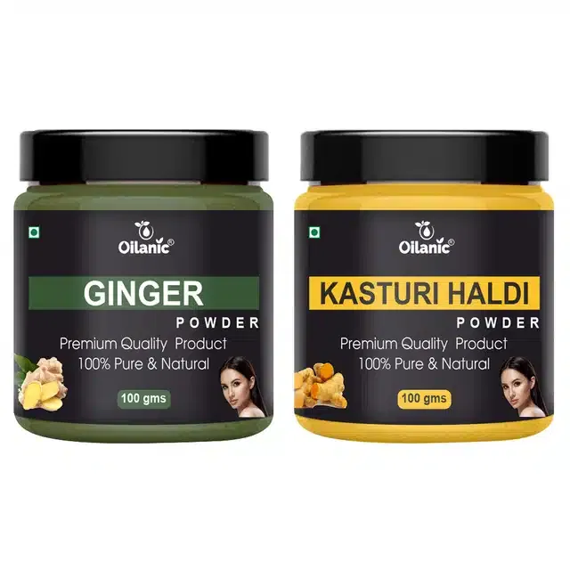 Natural Ginger & Kasturi Haldi Powder for Skin & Hair (Pack of 2, 100 g)