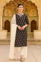 Rayon Block Print Kurti for Women 