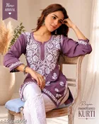 Floral Embroidered Rayon Kurti for Women 