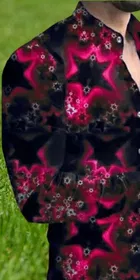 Lycra Printed Shirt For Men, Red 