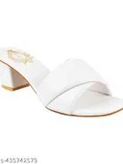 Solid Open Toe Block Heels for Kids 