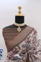 Linen Printed Saree for Women 