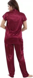 Satin Solid Night Suit for Women 
