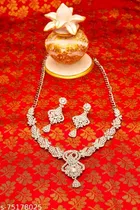 Designer White Diamond Link Jewellery Set for Women 