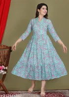 Rayon Printed Anarkali Kurti for Women 