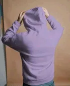 Fleece Printed Hoodie for Women, Purple 