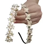 Plastic Pearl & Butterfly Stone Hairbands for Women 