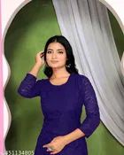 Net Kurti for Women,  Blue  