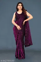 Lycra Sequence Saree for Women 