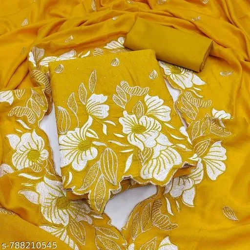 Embroidered Floral Patiala Suit for Women (6.45 meter (XL)