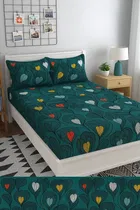 Homwatica Double Bedsheet Ballon Sea Green Print