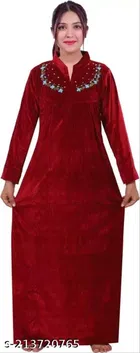 Velvet Nightdress Set for Women 