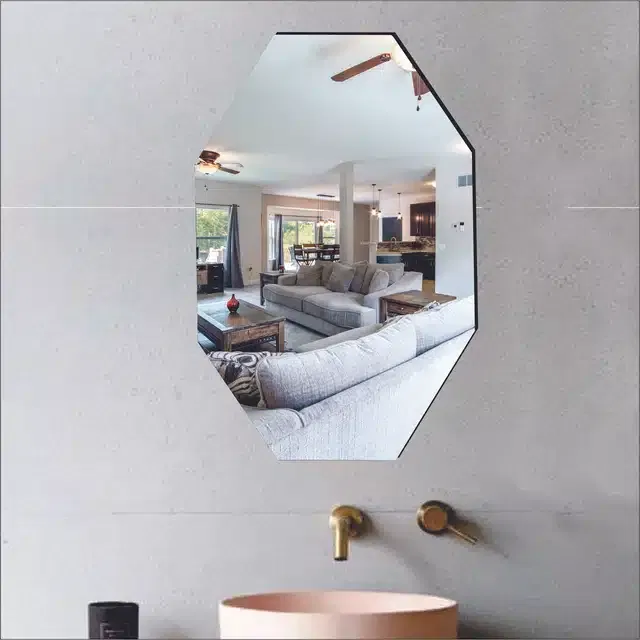 Acrylic Wall Mirror Stickers (Silver, 20x30 cm)