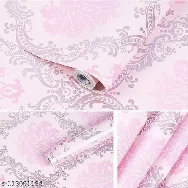 PVC Wallpaper for Home (Pink, 45x250 cm)