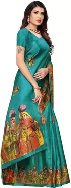 Khadi Silk Printed Saree for Women 