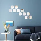 Acrylic Hexagon Shaped Wall Mirror Stickers 