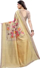 यशिका डिज़ाइनर विमेंस साड़ी आर्ट सिल्क विद अन्स्टिच ब्लाउज पीस 