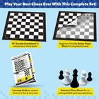Little Berry Classic Chess for Kids & Adults | Beginner Chess Set with 14” Inch Foldable Chess Board & Chess Piece 