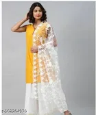 Embroidered Banarasi Net Stall with Aari Work 