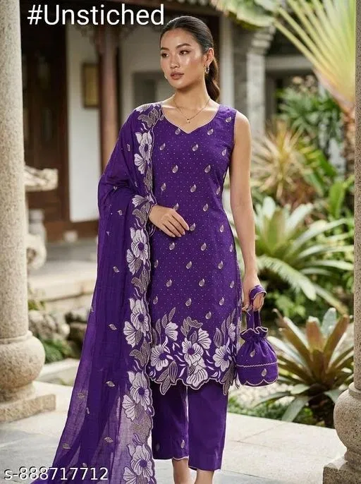 Embroidered Pakistani Suits Semi-Stitched Suits (6.05 meter for Women (M)