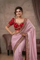 Bollywood Embroidered Chiffon Saree for Women 